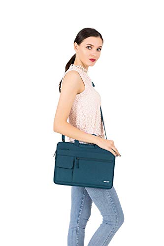 MOSISO Laptop Shoulder Bag Polyester Flapover Briefcase Sleeve Case | Compatible with MacBook Neo 13 inch 2026/Air 13.6 inch M5 M4 M3 M2 2026-2022/Air 13 M1 2022-2018/Pro 13 M2 M1 2026, Deep Teal - color: Deep Teal, size: 13 inch