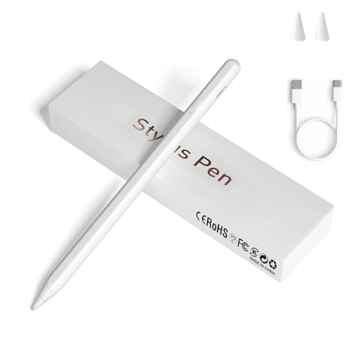 Stylus Pens for Touch Screens, Universal Fine Point iPad Pencil with Magnetic Adsorption Compatible with iPhone/iPad/Samsung/Android/Tablet & Other Touch Screens (White) - color: white