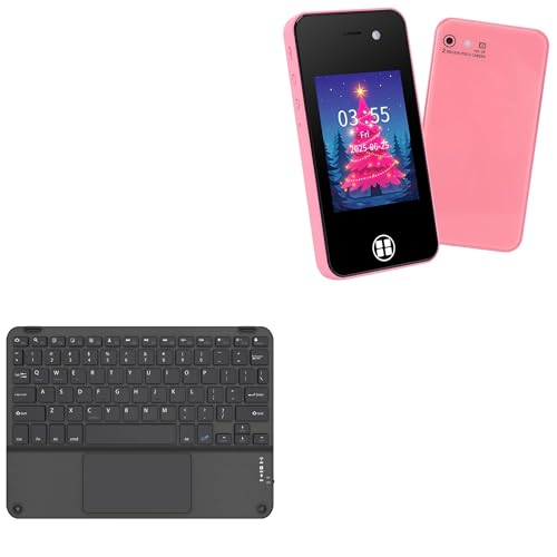 BoxWave Keyboard Compatible with ANTUMKDS Kids Smart Phone (2.8) - SlimKeys Bluetooth Keyboard with Trackpad, Portable Slim TouchPad - Jet Black