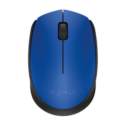 Logitech M170 Compact Ambidextrous 2.4 GHz Wireless Mouse - Blue | Ambidextrous mouse with 2.4 GHz USB-A Nano Receiver, Optical Tracking, 12-Months Battery Life, PC, Mac, Laptop compatible - color: Blue