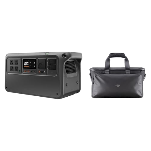 DJI Power 1000 V2 Portable Power Station with Protective Storage Bag, 1024Wh LFP Battery, Compact Size, 2600W Stable Output, 0-80% Recharge in 37 Mins, Electric Generator for Home, Camping, Off-Grid - color: Black-1