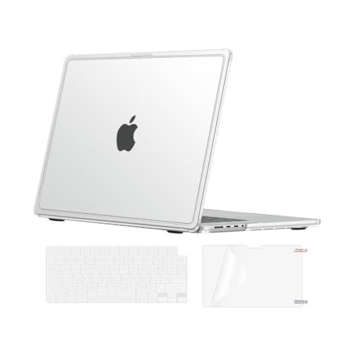 MOSISO Compatible with MacBook Pro 14 inch Case M5 M4 M3 M2 M1 2026-2021 | A3427 A3426 A3434 A3112 A3185 A3401 A2918 A2992 A2779 A2442, 3 in 1 Kit Reinforced Shock-Absorbing Hard Shell, Matte Clear - color: Matte Clear