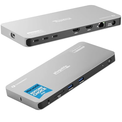 Plugable Thunderbolt 4 Dock for Quad Monitors 100W, Thunderbolt Docking Station Connects up to Four 4K Monitors for Windows and Mac Laptops, 2x HDMI, 4x Thunderbolt 4/USB C, Driver Required TBT-6950PD