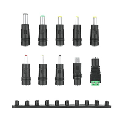 DC Plug 10 Connector Tips Kits [6.0x4.4mm 6.3x3.0mm 5.5x3.0mm 4.8x1.7mm 4.0x1.7mm 3.5x1.35mm 3.0x1.1mm 2.5x0.7mm LED Terminal Connector] Micro USB for 5.5 x 2.1mm AC Power Adaptern