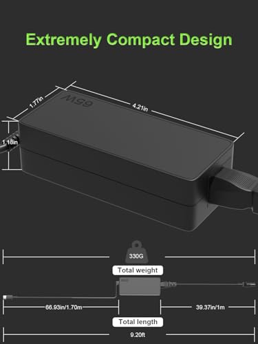 65W USB-C Charger Compatible with Lenovo Thinkpad, Yoga, Ideapad, Chromebook, ThinkBook Series Laptop Replacement Adapter
