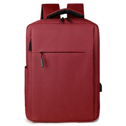 Mens Business Laptop Backpack with USB Charging Port, Multi-functional Travel Backpack, Water-Resistant Casual Daypack (Red) - color: Red