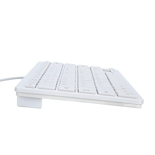 I Focus MCSaite Mini 78 Keys Wired Keyboard - with Keyboard Cover Computer keypad for Laptop MAC Windows 10/8 / 7 / Vista/XP(White+Keyboard Film) - color: White