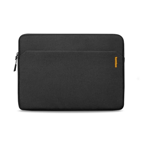 tomtoc Custom-Fit Slim Sleeve for 13-inch MacBook Neo A18 Pro A3404, Water-Resistant Protective Case with Accessory Pocket | Water-Resistant Protective Carrying Case Bag Fits 12-13 Inch Surface Pro Copilot+ PC - color: Black, size: 13-inch for MacBook Neo