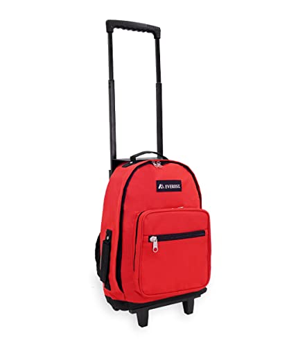 Everest Wheeled Backpack - Standard, Red, One Size,1045WH-RD/BK - color: Red