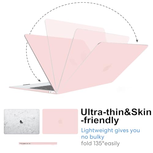 AKIT Compatible with MacBook Air 15 inch Case 2026 2025-2023 M5 M4 M3 M2 A3448 A3241 A3114 A2941, Slim Matte Hard Shell Laptop Case+Screen Protector+Keyboard Cover for MacBook Air 15 inch, Chalk Pink - color: Chalk Pink