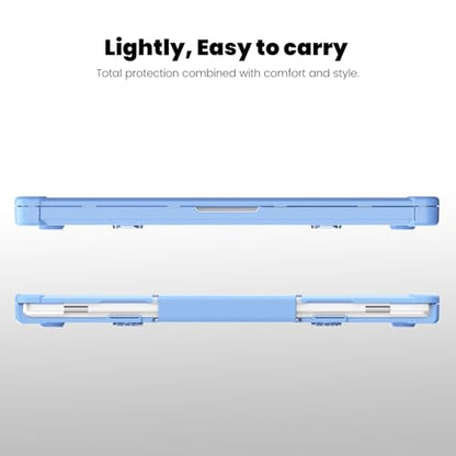 Batianda Heavy Duty Case for New MacBook Pro 16 inch 2026 M5 2024 M4 M3 M2 M1 Pro Max Chip - Starry Dot-Matrix Cover with PU Leather Spine & Foldable Stand - Full Protection Anti-Collision, Blue - color: Blue