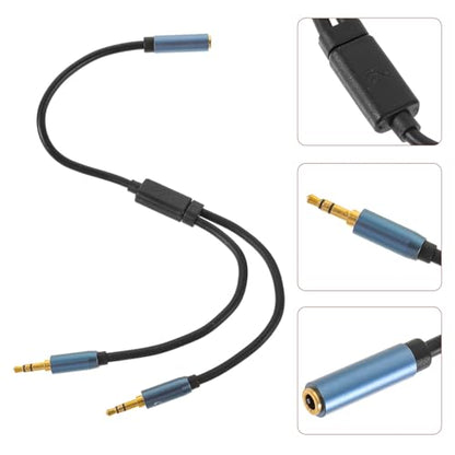 SEWACC One Headphone Mic Audio Y Splitter Cable Adapter for Laptop Lossless Sound Transmission Lightweight Compact Earphone Splitter for Headsets and Microphones
