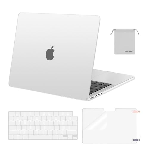 MOSISO Compatible with MacBook Pro 14 inch Case M5 2026 M4 2025 M3 M2 M1 2024-2021 A3427 A3426 A3434 A3112 A3185 A3401 A2918 A2992 A2779 A2442,Hard Case&Keyboard Skin&ScreenFilm&Pouch, Frost - color: Frost