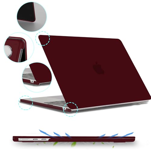 B BELK for MacBook Air 13 inch Case M5 2026 2025-2022 M4 M3 M2, Marsala Red | A3449 A3240 A3113 A2681, Plastic Hard Shell for MacBook Air 13.6 inch Case with Keyboard Cover & Screen Protector - color: Marsala Red