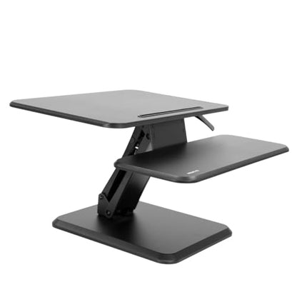 Mount-It! Standing Desk Converter, Compact 25" Sit Stand Desk Riser with Gas Spring Lift, Adjustable Height Desktop Riser for Laptop, Monitor, and Keyboard, Small Home Office Desk Converter - size: 25 " Width