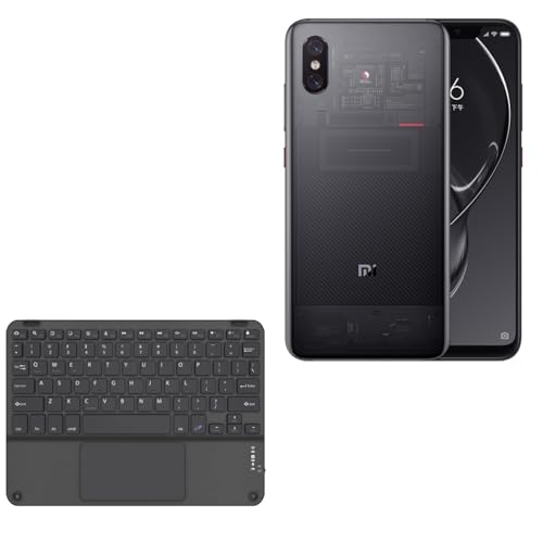 BoxWave Keyboard Compatible with Xiaomi Mi 8 Explorer - SlimKeys Bluetooth Keyboard with Trackpad, Portable Slim TouchPad - Jet Black