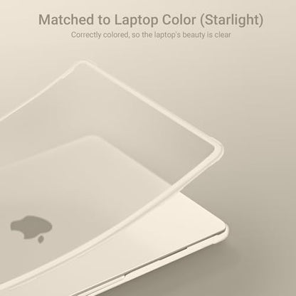 MOSISO Anti-Crack Case for MacBook Air 13 inch M5 M4 M3 M2 2026-2022 | 3 in 1 Kit Anti-Fingerprints Reinforced TPU Bumper Hard Shell for MacBook Air 13.6, A3449 A3240 A3113 A2681, Starlight Clear - color: Starlight Clear