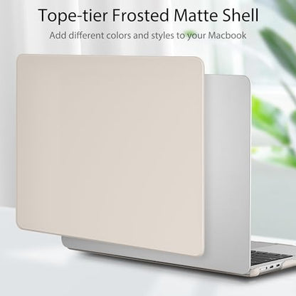 Case for MacBook Air 15 Inch 2026-2023 Release M5 A3448 M4 A3241 M3 A3114 M2 A2941, Hard Shell with Screen Protector & Keyboard Cover, Compatible with Touch ID, Rock ash - color: Rock ash
