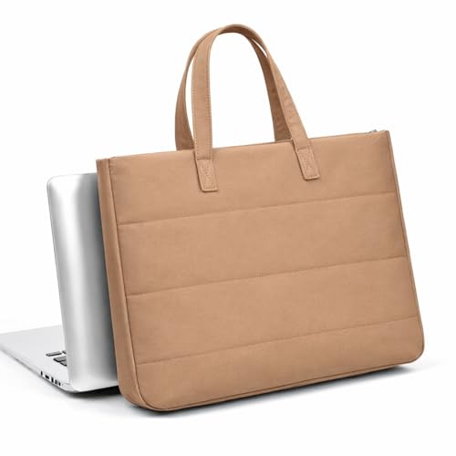 14 Inch Laptop Bag, Water-Repellent Fabric, Compatible with MacBook Pro 14 Inch, MacBook Air, Lightweight Laptop Case for Work, Travel, Study, Light Beige - color: Light Beige, size: 13-14inch