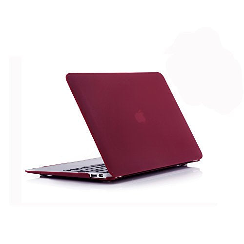 RUBAN Case Compatible with MacBook Air 13 Inch (Models: A1369 & A1466, Older Version 2010-2017 Release), Slim Snap On Hard Shell Protective Cover, (Wine Red) - color: Wine Red