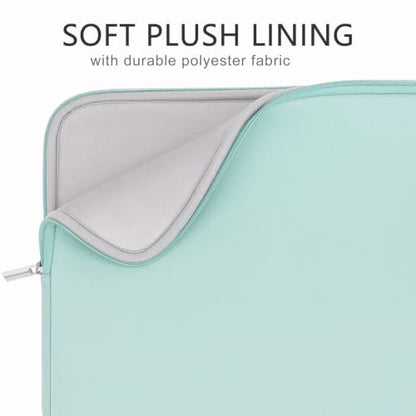 RAINYEAR 15.6 Inch Laptop Sleeve Case Compatible with 15.6 Inch Computer Chromebook PC Notebook Ultrabook, Protective Soft Padded Lightweight Laptop Carrying Bag Cover, Mint Green - color: Mint Green, size: 15.6 Inch