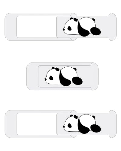 Laptop Camera Cover Slide,Webcam Cover Slide,Protecting Your Privacy Security & Shelter from Breath Lamp – Cute Pattern Design 丨 Fits Laptop & Desktop, PC – Ultrathin for iMac(Cute Panda) - color: Cute Panda - White