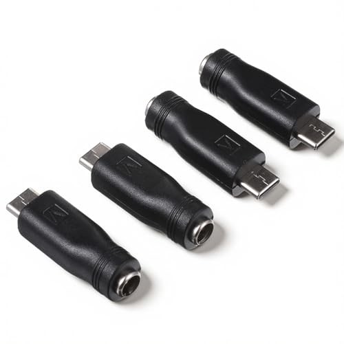4 PCS USB C to DC Adapter, 5V DC 5.5x2.1mm Female to USB Type C Male Plug Convert Connector Power Charge Barrel Jack Universal Power Supply for Charging Devices