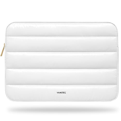 Vandel The Original Puffy Laptop Sleeve 13-14 Inch, Laptop Sleeve for Women | Protective Carrying Case Cover for MacBook Pro 14 in, MacBook Air 13 Inch, iPad Pro 12.9, Dell, Asus, HP - color: d. Shiny White