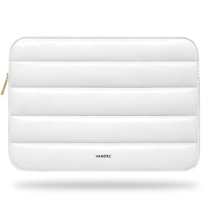 Vandel The Original Puffy Laptop Sleeve 13-14 Inch, Laptop Sleeve for Women | Protective Carrying Case Cover for MacBook Pro 14 in, MacBook Air 13 Inch, iPad Pro 12.9, Dell, Asus, HP - color: d. Shiny White