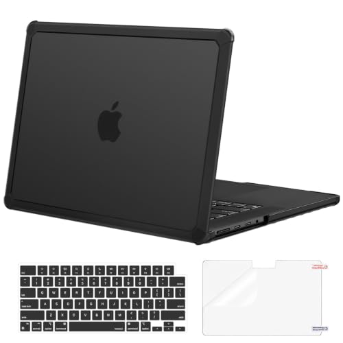 MOSISO Compatible with MacBook Pro 14 inch Case M5 M4 M3 M2 M1 2026-2021 | 3 in 1 Kit Anti-Crack Hard Shell with TPU Bumper, A3427 A3426 A3434 A3112 A3185 A3401 A2918 A2992 A2779 A2442, Black - color: Black