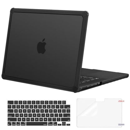 MOSISO Compatible with MacBook Pro 14 inch Case M5 M4 M3 M2 M1 2026-2021 | 3 in 1 Kit Anti-Crack Hard Shell with TPU Bumper, A3427 A3426 A3434 A3112 A3185 A3401 A2918 A2992 A2779 A2442, Black - color: Black