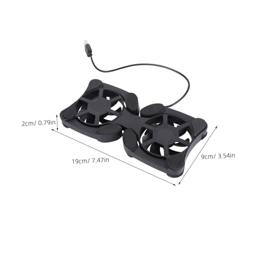 Mobestech Portable Foldable Laptop Cooling Pad, Dual USB Fan Notebook Cooler Stand, Lightweight Laptop Cooler Mat for Heat Dissipation and Travel Use