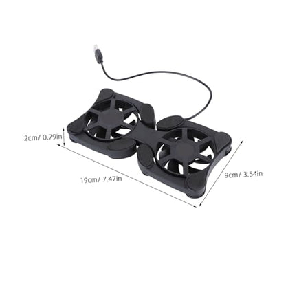 Mobestech Portable Foldable Laptop Cooling Pad, Dual USB Fan Notebook Cooler Stand, Lightweight Laptop Cooler Mat for Heat Dissipation and Travel Use