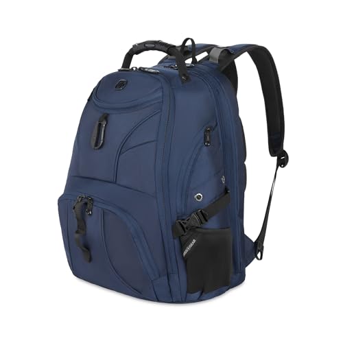 SWISSGEAR 1900 ScanSmart Laptop Backpack, Fits Most 17-Inch Laptops, TSA-Friendly Lay-Flat Design, RFID Protection, and Tablet Pocket, Black, 31L, 18.5-Inch - color: Navy Ballistic