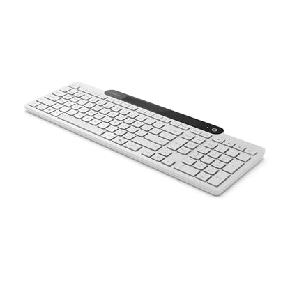 Lenovo 800 Self-Charging Bluetooth Keyboard, Uses Ambient Light for Charging, Bluetooth 5.1, Supports 3 Devices, Battery Free, Wireless, White - color: White