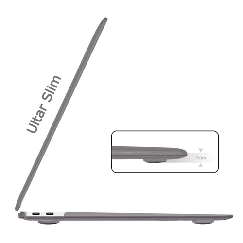 B BELK Compatible with MacBook Air 13 inch Case M1 2021 2020 2019 2018 | A2337 A2179 A1932, Matte Plastic Hard Shell for MacBook Air 13.3 inch Case with Keyboard Cover & Screen Protector, Gray - color: Gray