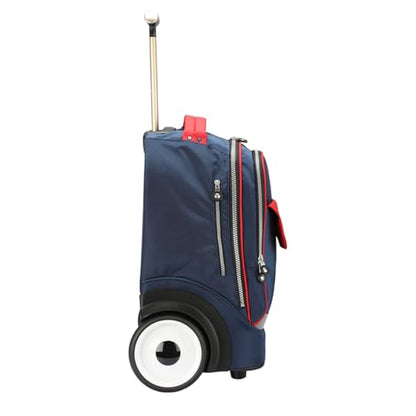Rolling Laptop Bag for 15.6 Inch Laptop,Roller Bag,Backpack with Quiet Wheels,Silent Wheeled Computer Bag, T5- Blue/Red - color: T5- Blue/Red