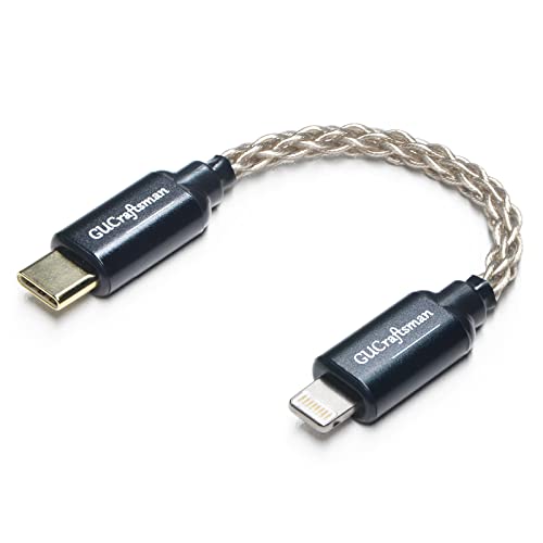 OTG Cable iOS to Type C/USB C Headphone Amplifier Cable 6N Single Crystal Silver for FiiO BTR5 Q1 Q3 Q3s Qudelix 5K xDuoo Link2 XD-05PLUS E1DA 9038G3 9038S 9038D for iPhone iPad iPod Touch - size: iOS to Type C/USB C