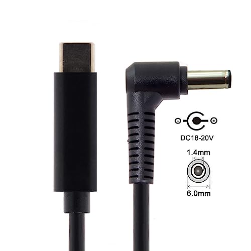 chenyang USB C to DC 6.0x1.4mm Power PD 65W Charge Cable for Laptop Notebook - color: Black 65W 6.0x1.4MM