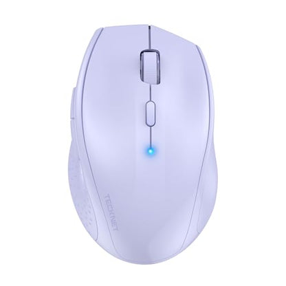 TECKNET Bluetooth Mouse, Wireless 6 Buttons 2-Yr Battery, Lavender | BT 5.0/3.0, 6-Level DPI to 4800, Wide OS Compatible, Ergonomic for M/L Hands, Extended Battery - color: Lavender