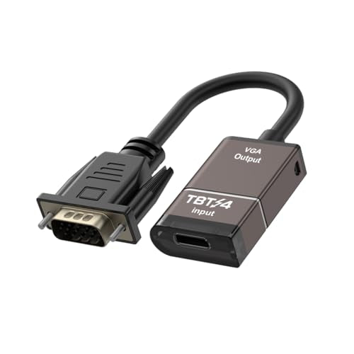 [Thunderbolt 3/4/5]USB Type-C to VGA Adapter Conversion 1080P@60Hz for External Video Card Multi Monitor, Desktop, Laptop, HDTV, Monitor, Projector Compatible with MacOS ,Windows, Linux, iPadOs