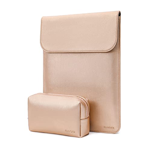 MOSISO Laptop Case 13.3 inch, 13-13.3 inch Laptop Sleeve Compatible with MacBook Neo 13 A18 Pro A3404 /Air 13/Pro 13/Pro 14 M5 M4 M3 M2 M1, Faux Suede Leather Case with Small Bag, Rose Gold - color: Rose Gold