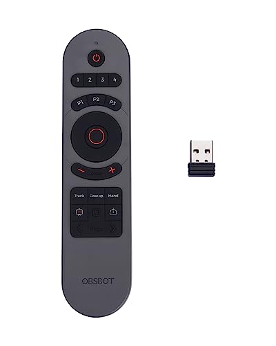 OBSBOT Tiny 2 Remote Control, Smart Remote for Tiny 2/Tiny 2 Lite/Tiny 4K/1080P Webcam, Wireless Connection via USB Receiver, Combination of Remote Control and Presentation Clicker | Wireless Connection via USB Receiver, Combination of Remote Control and