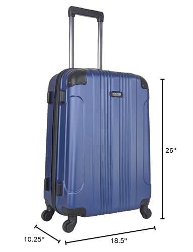 Kenneth Cole REACTION Out of Bounds Lightweight Hardshell 4-Wheel Spinner Luggage, Cobalt Blue, 24-Inch Checked - color: Cobalt Blue, size: 24-Inch Checked