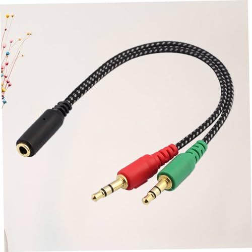 HOMSFOU 3pcs Female to Male Headset Splitter Cable Adapter for Audio Dual Ports for Headphones and Microphone Compatible Laptops and Mobile Devices Stereo Audio Cable