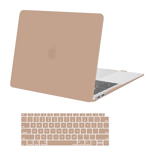 MOSISO Compatible with MacBook Air 13 inch Case M1 2021 2020 2019 2018 Release A2337 A2179 A1932 Touch ID, Plastic Hard Shell Cover&Keyboard Cover for MacBook Air 13.3 inch Case M1, Bronze Brown - color: Bronze Brown