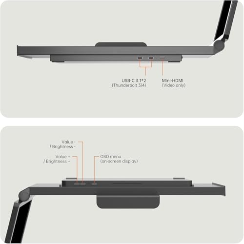 14 inch Portable Monitor FHD 1200P, 14" 1200P Laptop Screen Extender 1920x1200p, 16:10, IPS, HDR, Mini HDMI, USB-C & USB-A