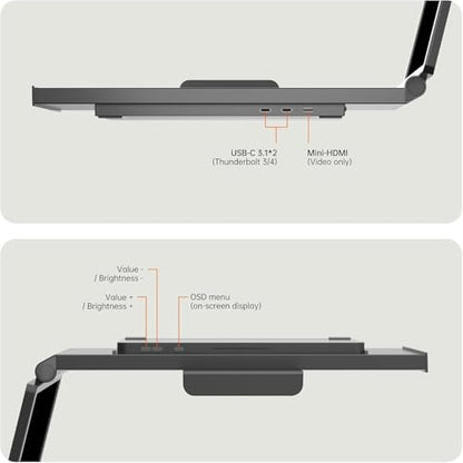 14 inch Portable Monitor FHD 1200P, 14" 1200P Laptop Screen Extender 1920x1200p, 16:10, IPS, HDR, Mini HDMI, USB-C & USB-A