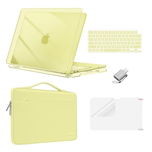 MOSISO Compatible with MacBook Neo Case 13 inch 2026 A3404 A18 Pro Chip | Crack & Scratch Resistant Hard Shell Case&360 Protective Sleeve Bag&Keyboard Cover&Screen Protector&Type C, Crystal Citrus - color: Crystal Citrus