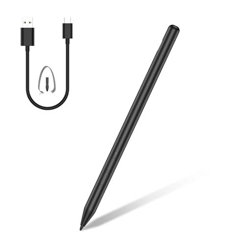 Stylus Pen for Surface Pro, 4096-Level Pressure & USB-C Fast Charge | Works with Surface Pro 11/10/9/8/X, Surface Laptop/Book/Go/Studio, Kobo, Palm rejection for natural note-taking & sketching. - color: 4096-black